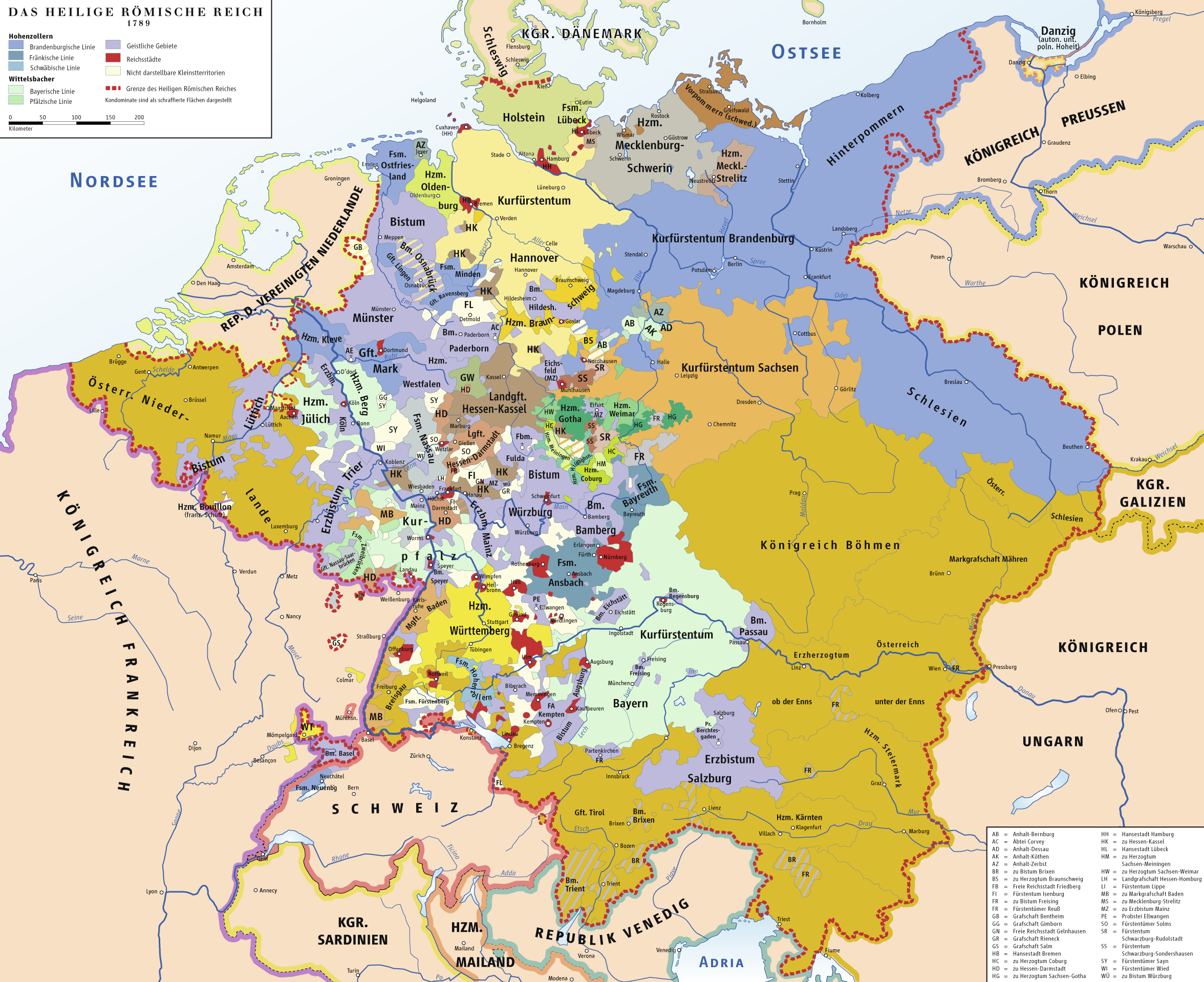Das Heilige Römische Reich im Jahr 1789