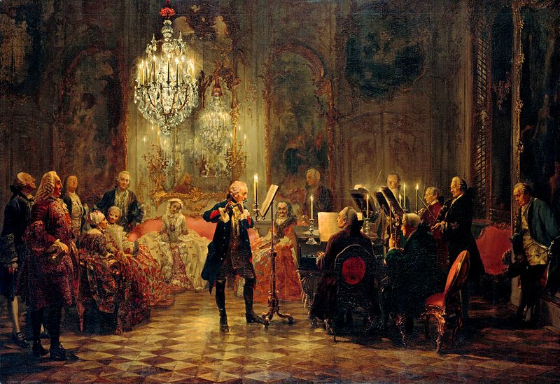 Adolph Menzel: "Flötenkonzert Friedrichs des Großen in Sanssouci"